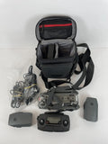 DJI Mavic Pro Fly More combo kit with controller, drone, extra batteries, and bag