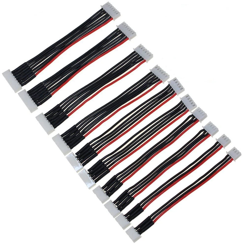 10PCS JSTXH 2S/ 3S/ 4S/ 5S/ 6S Battery Balance Plug Extension Lead 22AWG Sili... Battery