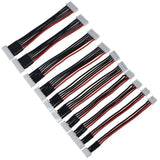 JSTXH battery balance extension leads, 10-pack, black wires with white connectors