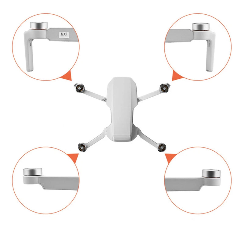 Motor arm for DJI Mavic Mini 2 drone, four gray arms with prop motor mounts