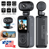 4K Single/Dual Lens Pocket Action Camera 180?? 260?? Rotation Handheld Sports Cam
