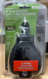 PowerLine DC to AC Inverter with 2.4 Amp USB Power For Your Vehicle
