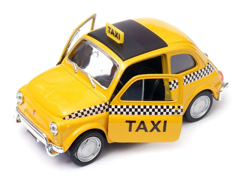 Fiat Nuova 500 Italian Classic Car Taxi Model Toy Diecast 1:34-1:39 Scale Welly