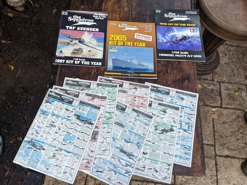 Vintage The Squadron model airplane magazine supplements, multiple folded pages