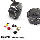 RC disc brushless motor, round aluminum housing with mounting holes, plus small connectors