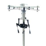 STASRC metal main rotor head for RC helicopter, silver with black linkages and arms