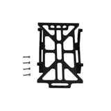 Aluminum battery board bracket with mounting hardware and cutout frame, black