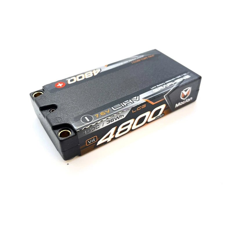 Maclan Racing V4 Graphene 4800mah 130c HV 2s Low Profile Shorty Lipo MCL6031