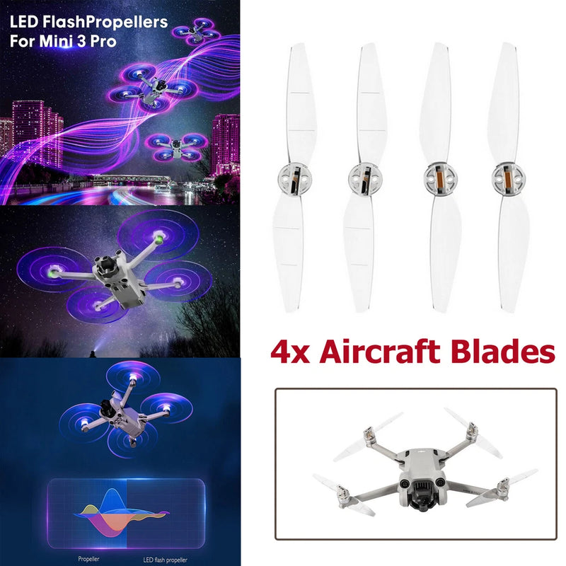 For DJI Mini 3 Pro Drone Flash Ring Paddle Cool LED Lights Aircraft Blades Decor