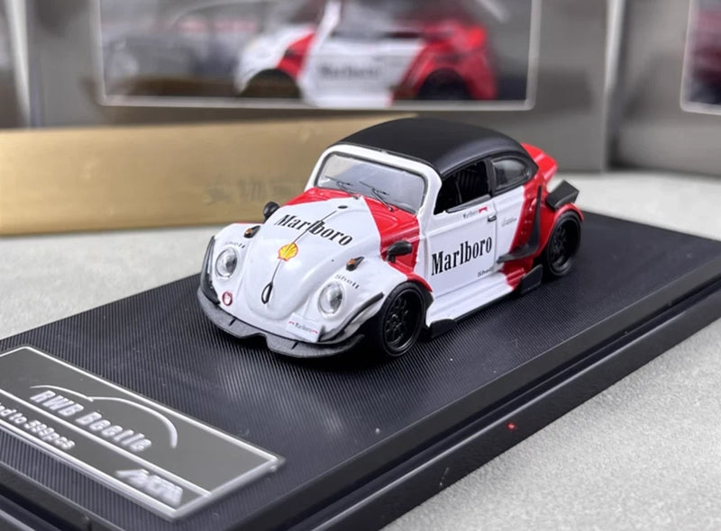 HKM 1:64 White VW RWB Beetle Convertible Sports Model Diecast Collect Car