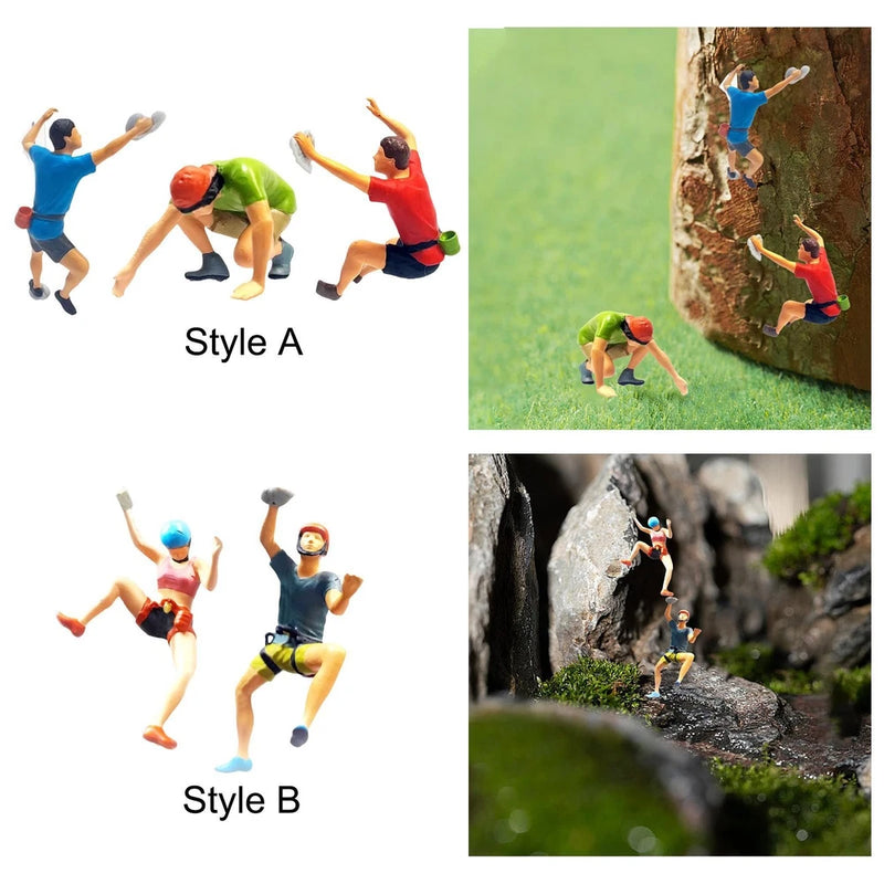1:87 Rock Climbing Figure People Model Layout Hand Painted Dioramas Collections