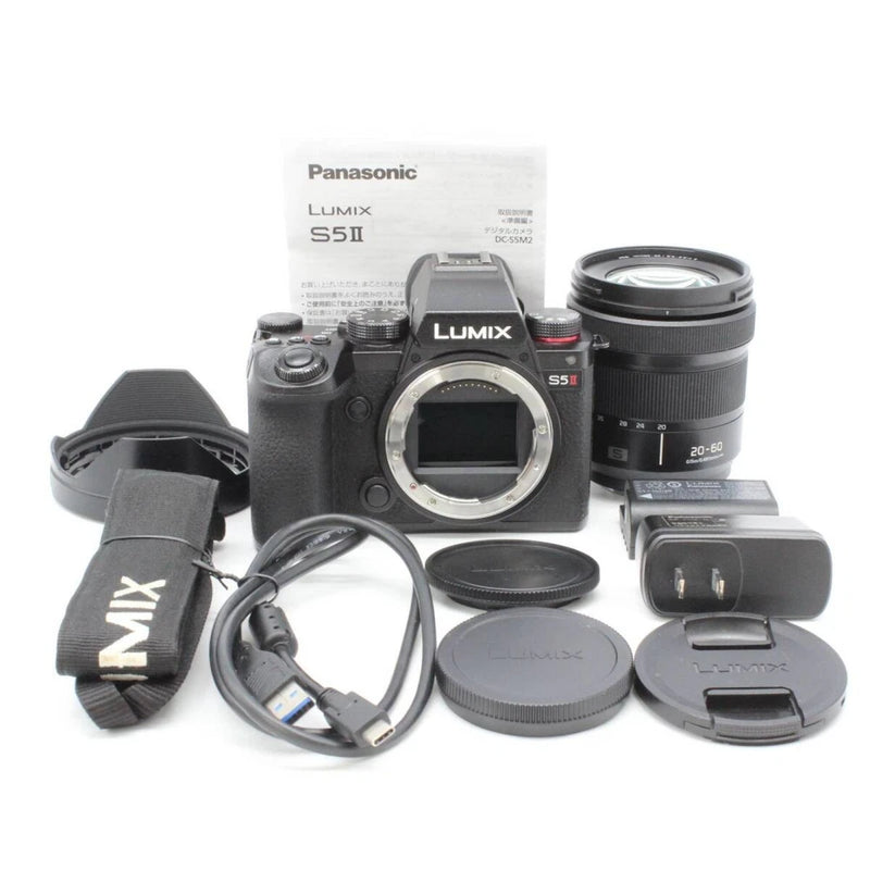 Shutter count 12,956, Panasonic DC-S5M2K standard zoom lens kit, black,