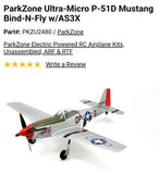 ParkZone Ultra-Micro P-51D Mustang Bind-N-Fly w/AS3XPart#: PKZU2480