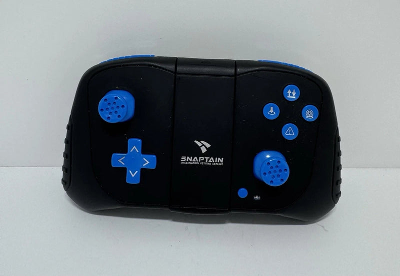 Black Snaptain S5C RC drone remote controller with blue thumbstick buttons