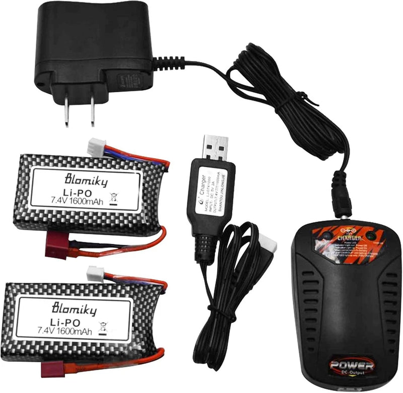 7.4V 1600mAh 45C for 9125 1/10 Scale 48KMH 4X4 Fast RC Truck Cars 25-DJ02 9125