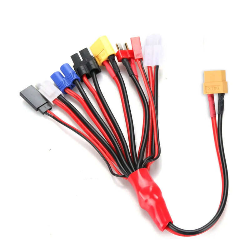 10 Pack 8 in 1 Convert Cable to XT60H Plug Lead Cable for TRX,T-Plug,Tamiya, JST Converter