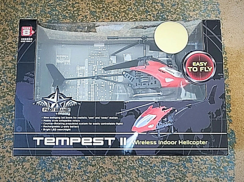 Propel Tempest II Wireless Indoor Helicopter- Red - Factory sealed.