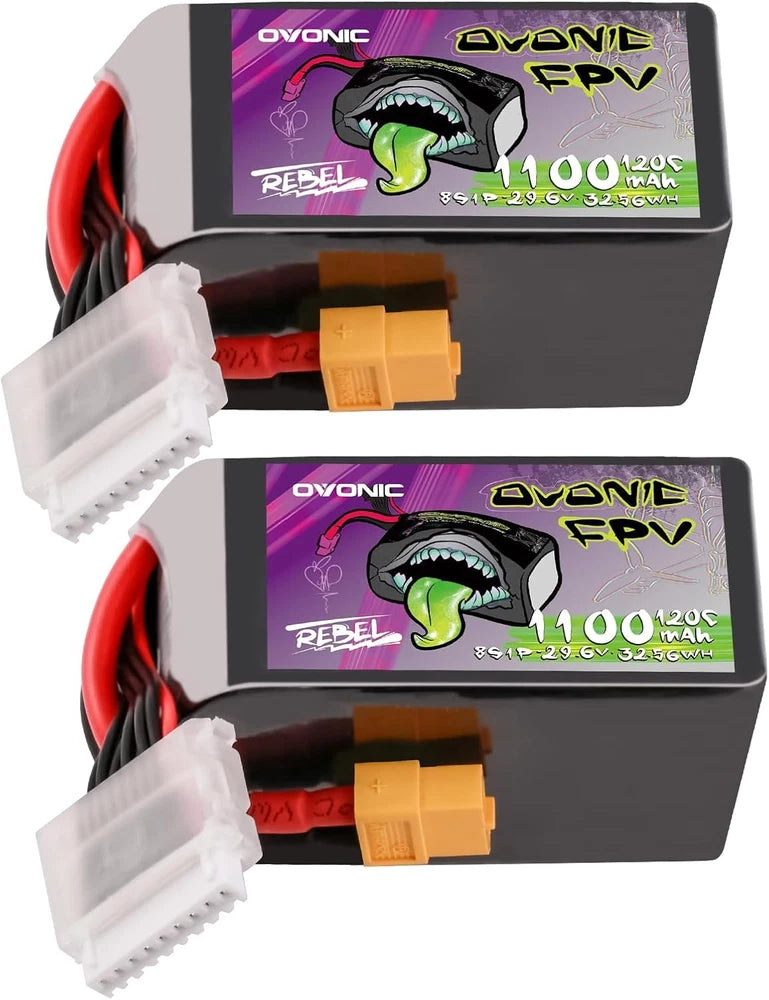 120C 8S 1100mah Lipo Battery 29.6V Pack with XT60 Plug for FPV Racing 2