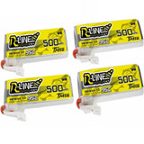 4X Tattu 500mAh 3.7V 95C 1S Lipo Battery With JST-PHR Plug For FPV Emax TinyHawk