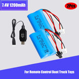 7.4V 1200mAh 14500 Lipo battery with charger for WPL  D12 C24-1 C24 C34 RC Car