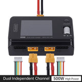 500W 15A DC Dual Channel Smart Charger Discharger Fr 1-6S Lipo Battery FPV Model
