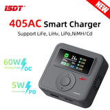 ISDT 405AC 60W GaN Battery Charger For LiFe/LiHv/LiPo 1~4SPb 1~7S NiMH/Cd 1~12S