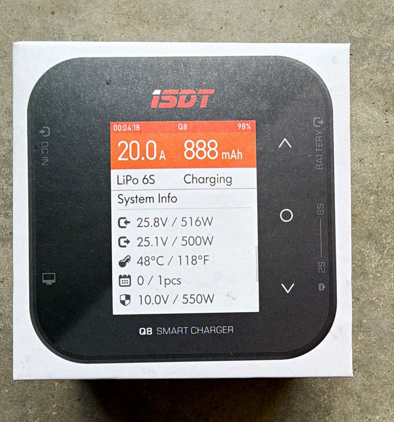 ISDT Q8 Smart Balance Charger for LiPo 500W 20A 2-8S RC Battery Charger Battery
