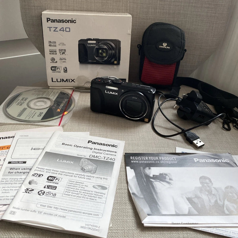 Panasonic LUMIX DMC-TZ40 18.1mp Black Digital Camera 20x Zoom - Boxed