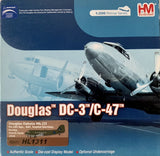 Gray and white die-cast military transport plane model, display with landing gear