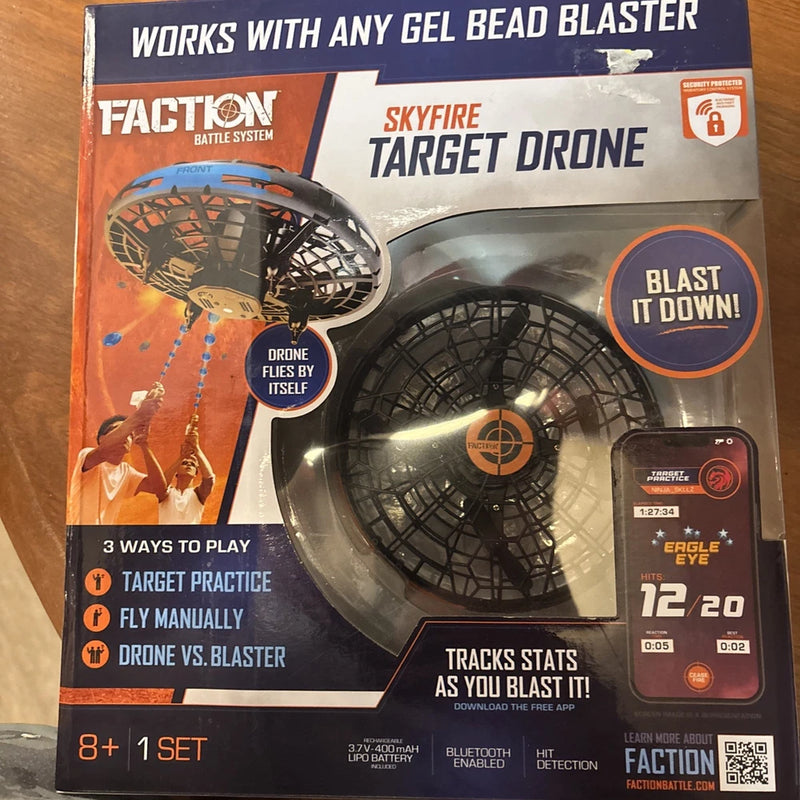 Target drone battle system starter kit retail box with circular drone and controller
