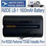 LB-1 1600mAh Microphone Battery For RODE Performer TX-M2 VideoMic Pro+ R?DE Battery