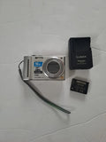 Panasonic LUMIX DMC-TZ10 12.1MP Digital Camera Silver Tested GPS Battery Charger