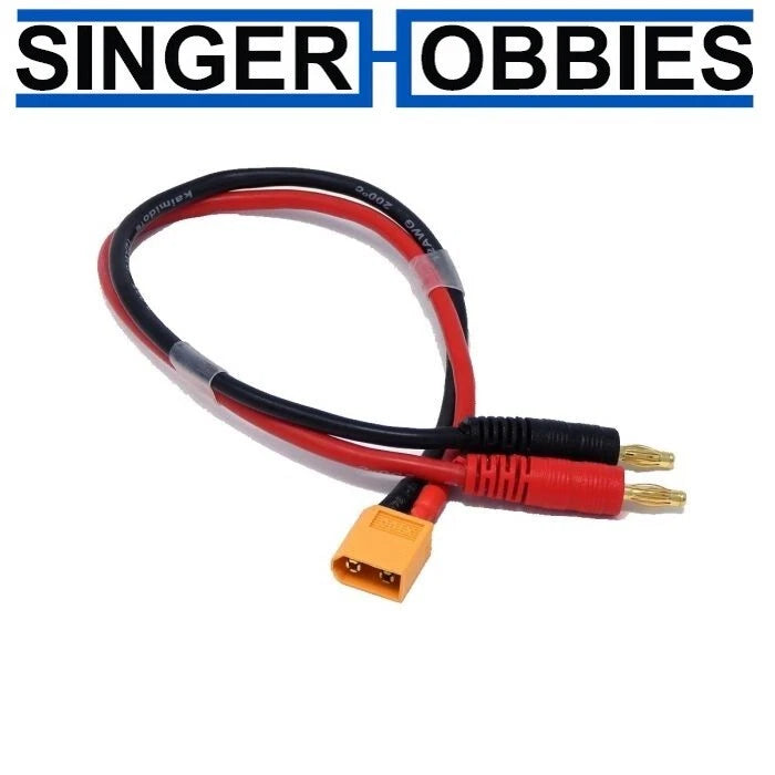 MT RACING MTR1002 XT60 to Banana Plug 12" Charge Lead HH Battery