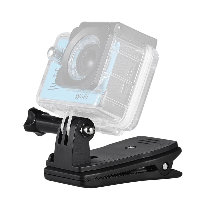 360?? Rotary Clamp Clip On Backpack   for Go Pro  Action Camera D5Y0