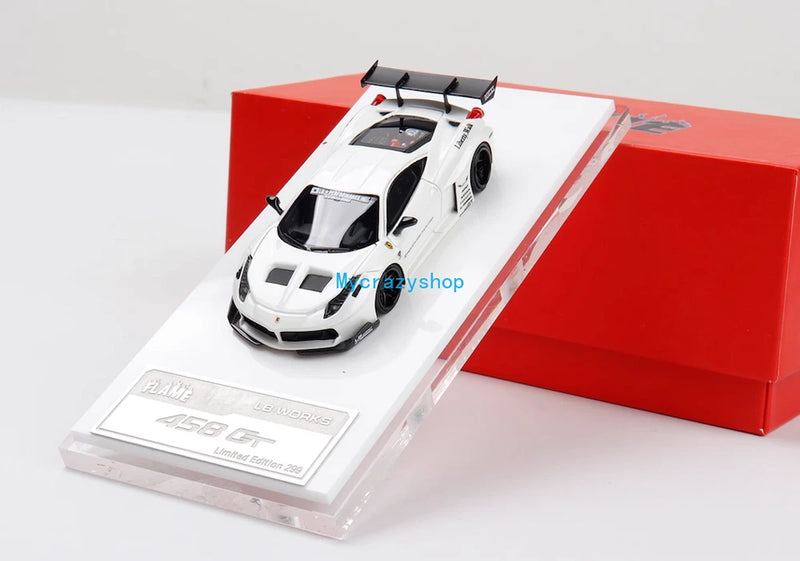CR 1:64 White 458 GT  Racing Sports Model Diecast Resin Car