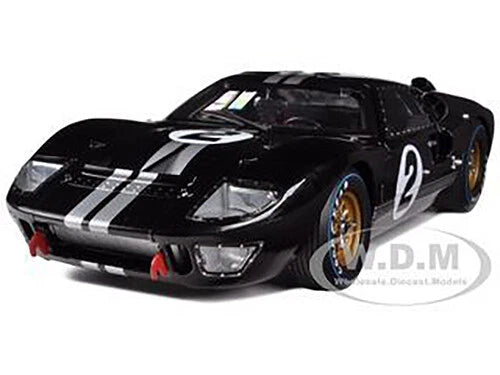 1966 FORD GT-40 MK II #2 BLACK 1/18 DIECAST MODEL CAR SHELBY COLLECTIBLES SC408