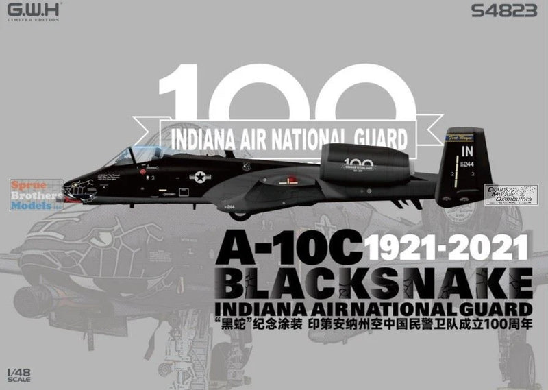 1:48 A-10C Thunderbolt II model kit packaging with black Blacksnake Indiana Air Guard