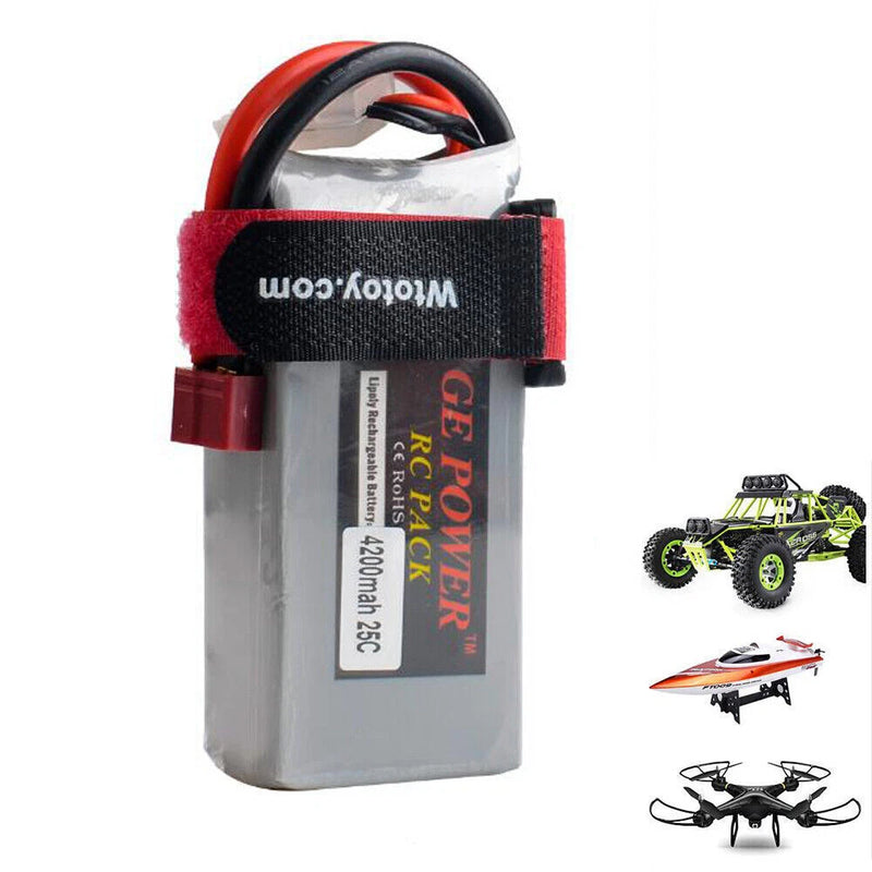 7.4V 4200MAH 25C 2S GE Power Lipo battery T plug for Wltoys 12428 12429 RC Model