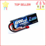 Zeee 2S 5200mAh Lipo Battery 7.4V 50C Hard Case with T Connector for RC Truck RC
