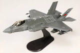 1/72 F-35A Lightning II model on stand, gray jet with JASDF markings