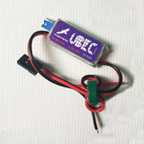 RC UBEC power module with blue PCB, red/black wires and input connector