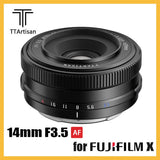 TTArtisan AF 14mm F3.5 APS-C Auto Focus Prime Lens for Fujifilm Fuji X Cameras