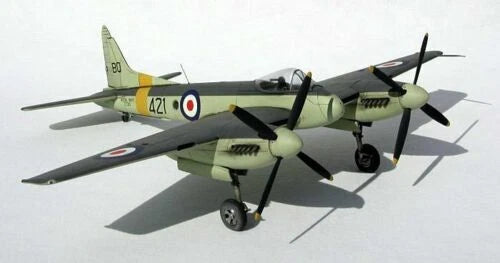 RC airplane model kit with laser-cut balsa ply, twin propellers, camouflage