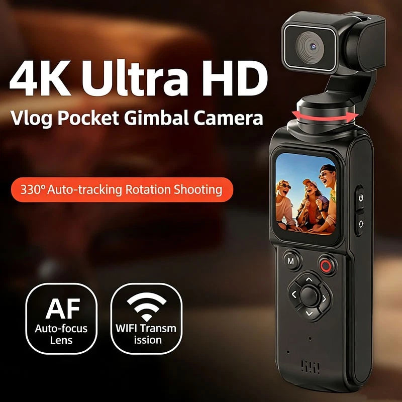 4K MINI WIFI Action Vlog Gimbal Camera Sport Face Tracking Pocket Camcorder M105