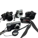5x Panasonic Digital Cameras Job Lot - LUMIX DMC-TZ1 FZ28 SDR-S7 PV-DC3000