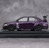 CR TM 1:64 Purple Carbon Lancer EVO 9 IX Sports Model Diecast Metal Car