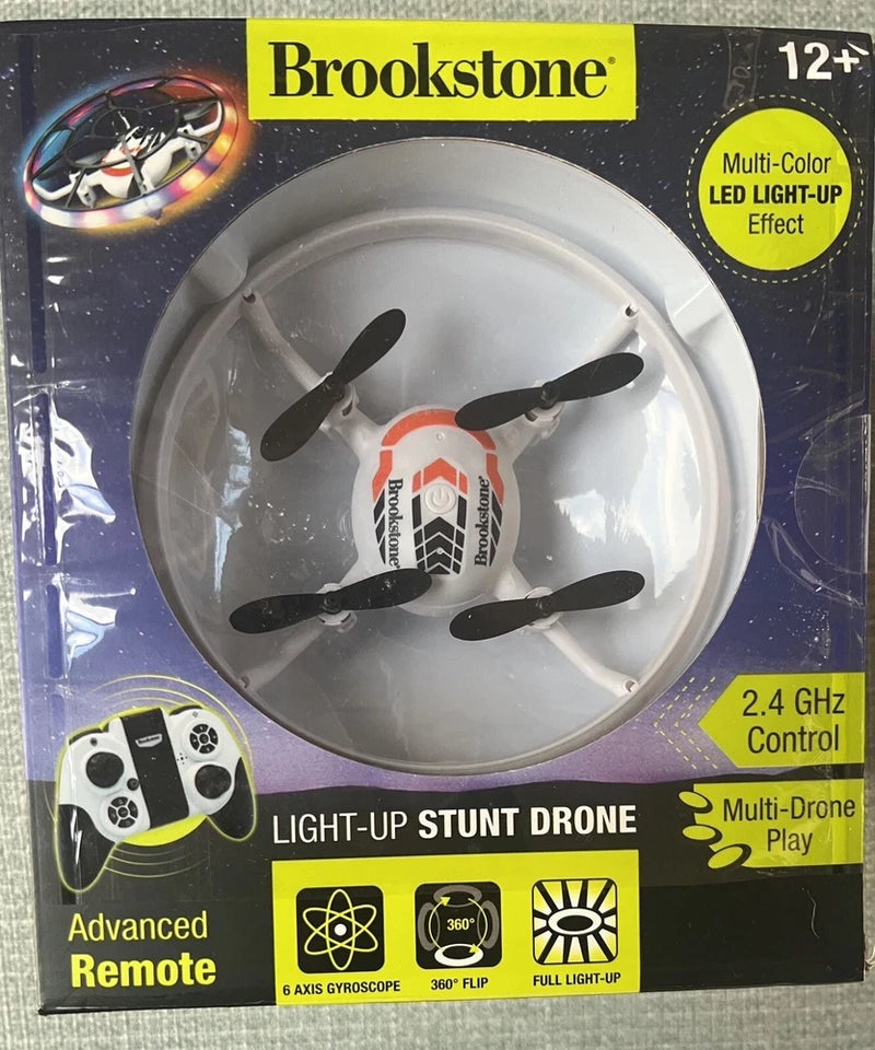 Light-up stunt drone with 2.4 GHz controller and multicolor LED prop lights
