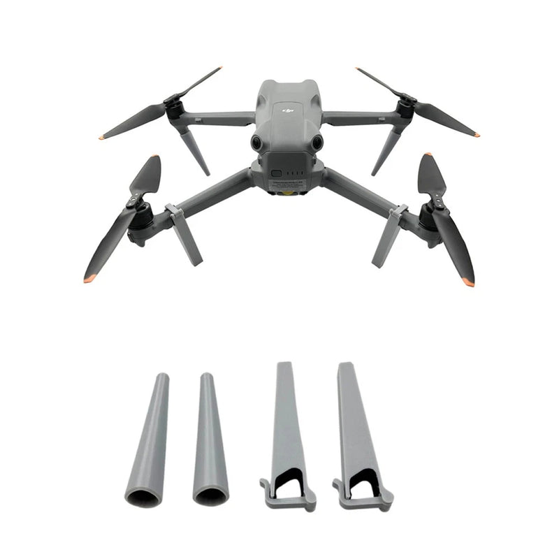 Heighten landing gear for DJI drone with leg extensions and mounting brackets