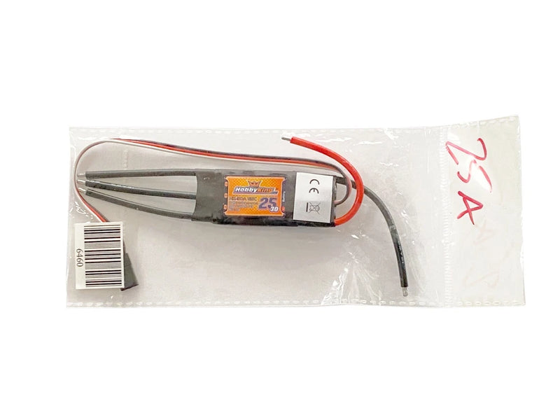RC electronic speed controller with red/black wires and orange 25A label