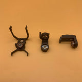Gimbal shock-absorbing bracket motor assembly with two support arms and circular motor